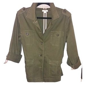 Green military style jacket